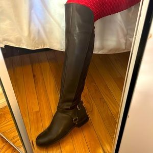 Brown leather boots